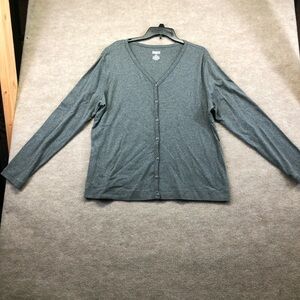 Duluth V Neck Button Up Cardigan Size XL Gray